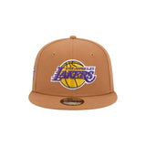 Los Angeles Lakers Side Patch Brown 9FIFTY Fitted Hat - New Era - 23220410101