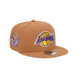 Los Angeles Lakers Side Patch Brown 9FIFTY Fitted Hat - New Era - 23220410101