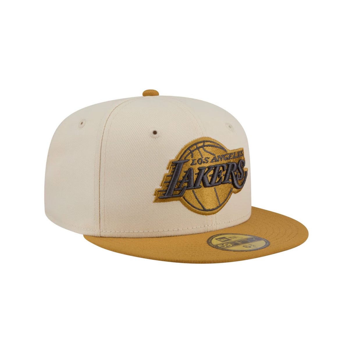 Los Angeles Lakers Two - Tone Cream Gold 59FIFTY Fitted Hat - New Era - 23440421601