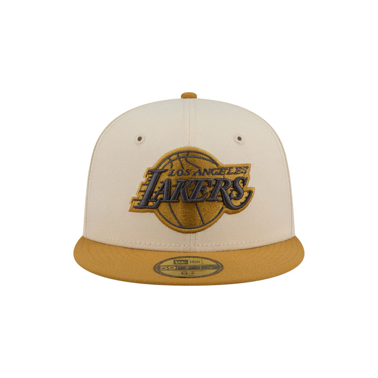 Los Angeles Lakers Two - Tone Cream Gold 59FIFTY Fitted Hat - New Era - 23440421601
