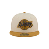 Los Angeles Lakers Two - Tone Cream Gold 59FIFTY Fitted Hat - New Era - 23440421601