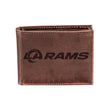 Los Angeles Rams, Bi-Fold Wallet, Brown, CH, 100% Genuine Leather - EG Collective - 808412080166