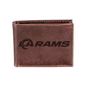 Los Angeles Rams, Bi-Fold Wallet, Brown, CH, 100% Genuine Leather - EG Collective - 808412080166