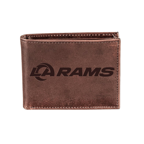Los Angeles Rams, Bi-Fold Wallet, Brown, CH, 100% Genuine Leather - EG Collective - 808412080166