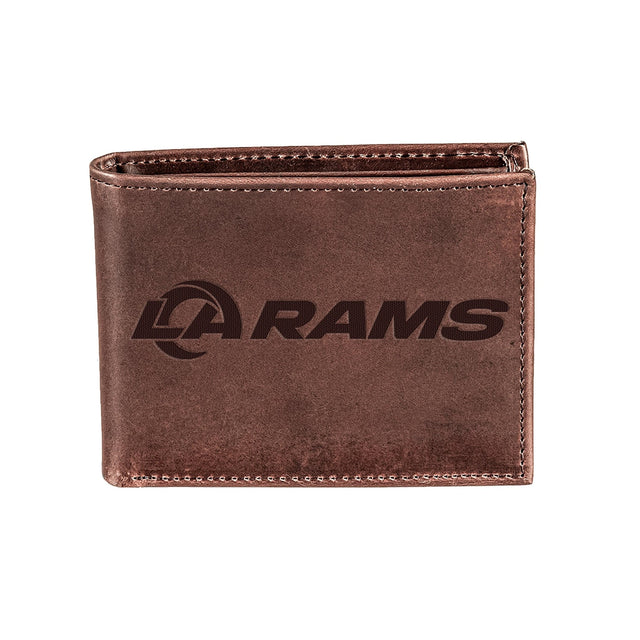 Los Angeles Rams, Bi-Fold Wallet, Brown, CH, 100% Genuine Leather - EG Collective - 808412080166