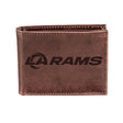 Los Angeles Rams, Bi - Fold Wallet, Brown, CH, 100% Genuine Leather - EG Collective - 808412080166