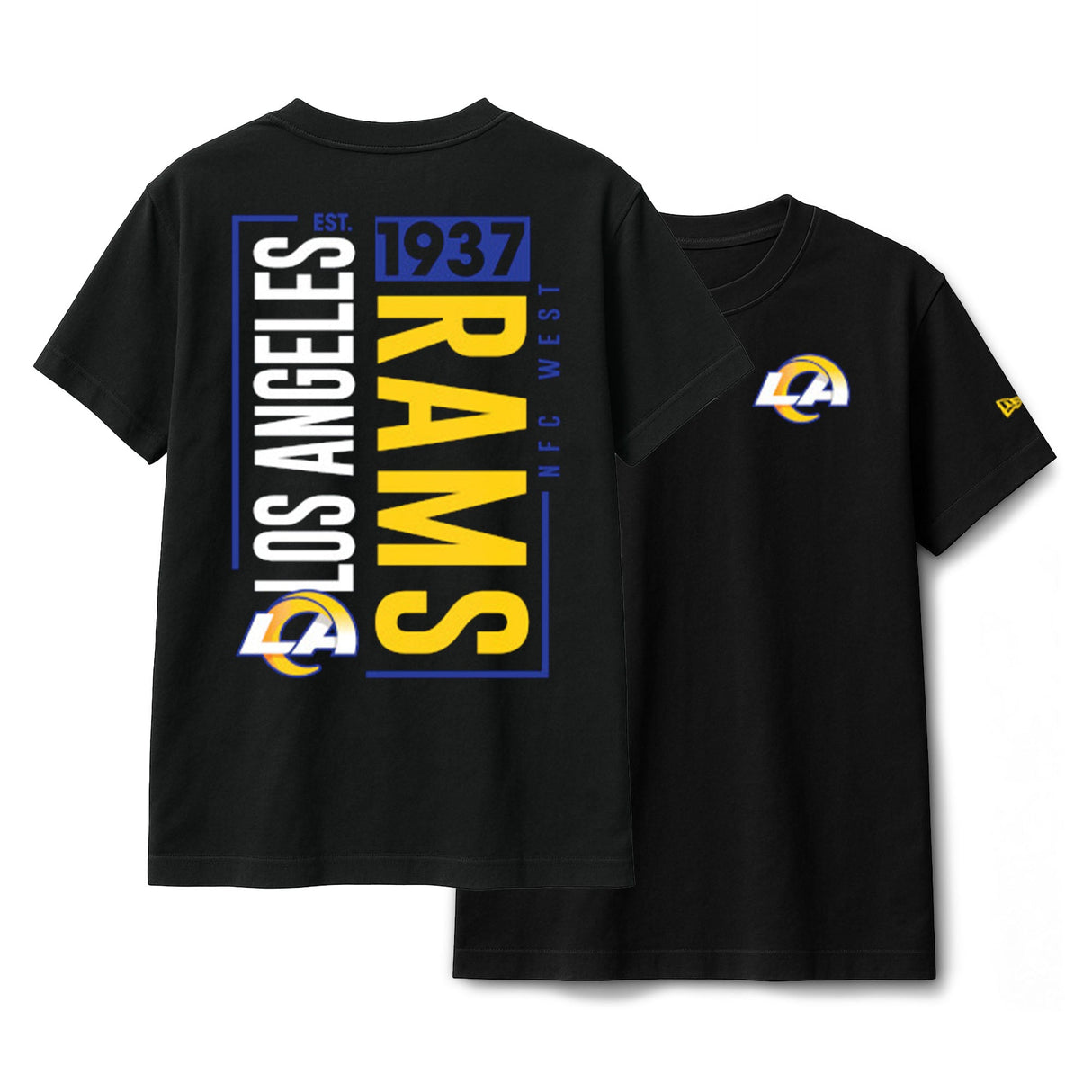 Los Angeles Rams Black New Era 2 - Hit Boxy T-Shirt - New Era - 