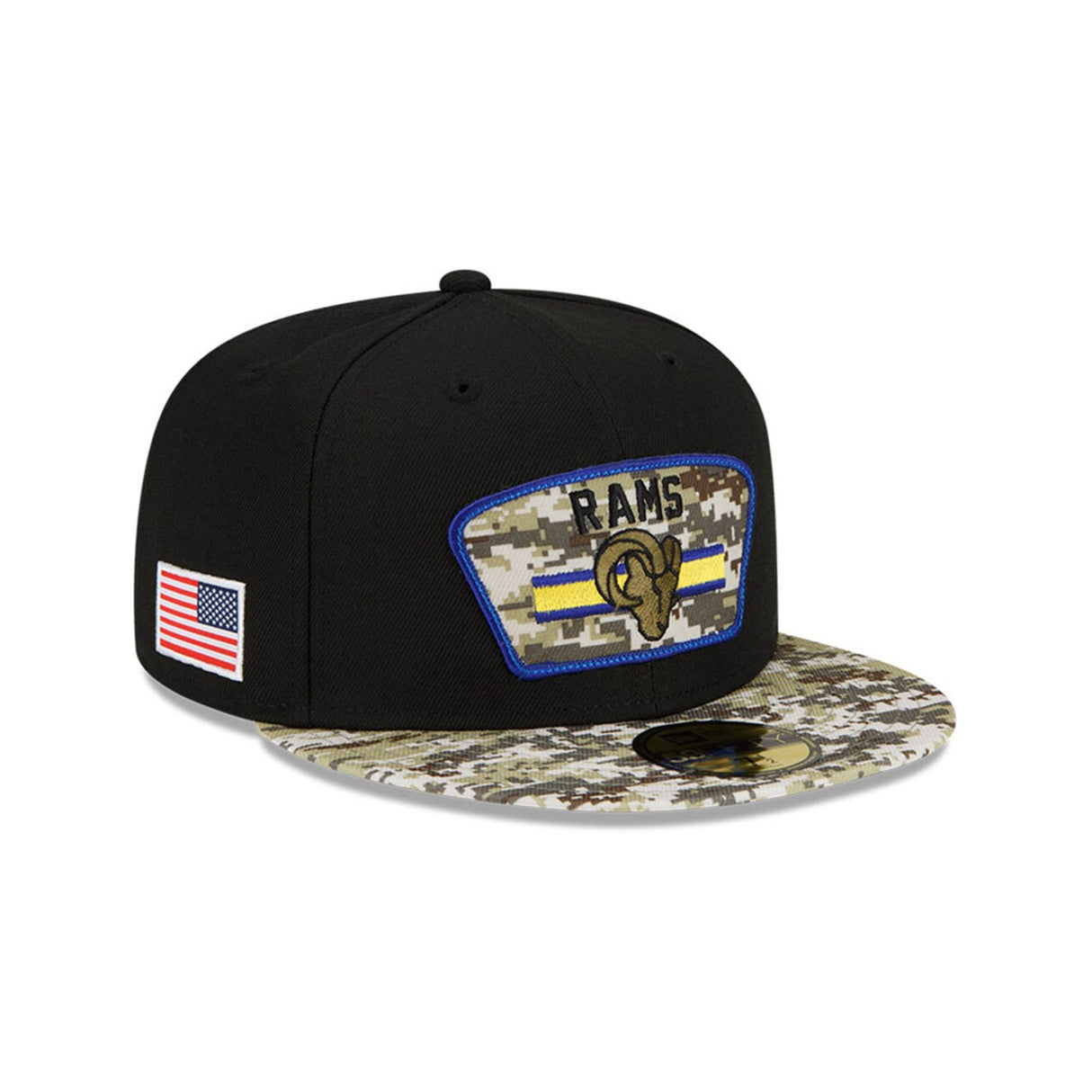 Los Angeles Rams Black/Camo 2021 Salute to Service 59FIFTY Fitted Hat - New Era - 