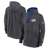 Los Angeles Rams Nike Anthracite Primetime Club Full - Zip Hoodie - Nike - 