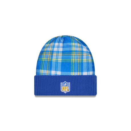 Los Angeles Rams Royal Plaid Statement Beanie Cuffed Knit Hat - New Era - 