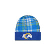 Los Angeles Rams Royal Plaid Statement Beanie Cuffed Knit Hat - New Era - 