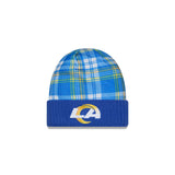 Los Angeles Rams Royal Plaid Statement Beanie Cuffed Knit Hat - New Era - 