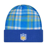 Los Angeles Rams Statement Blue Plaid Cuffed Knit Beanie - New Era - 237012401