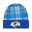Los Angeles Rams Statement Blue Plaid Cuffed Knit Beanie - New Era - 237012401