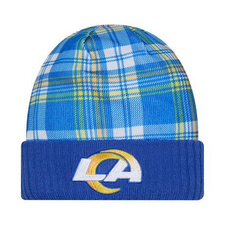 Los Angeles Rams Statement Blue Plaid Cuffed Knit Beanie - New Era - 237012401