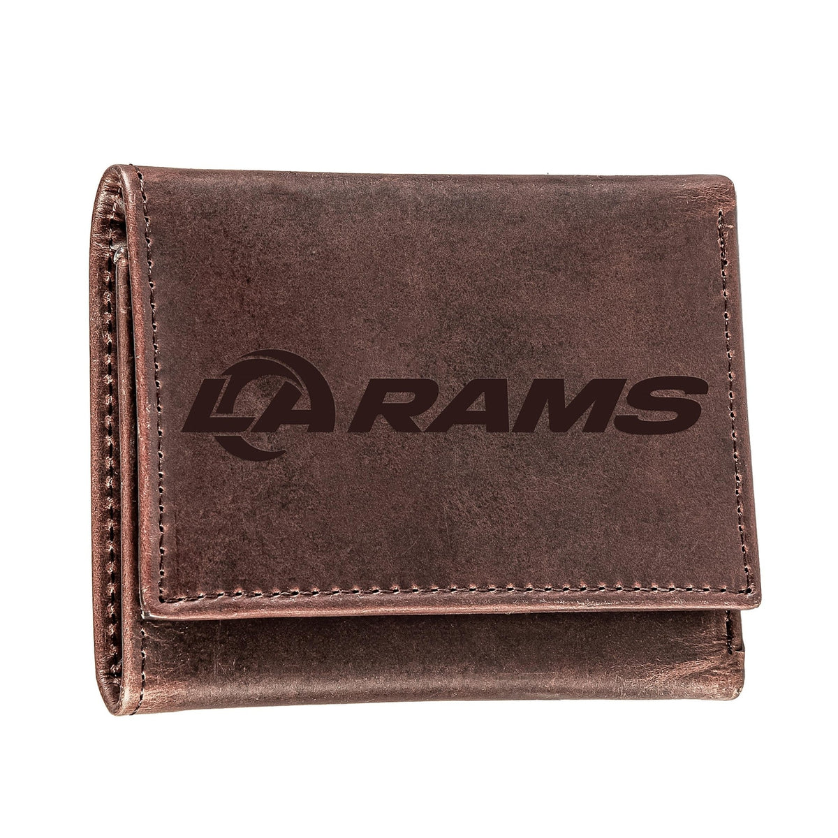 Los Angeles Rams Tri-Fold Wallet - Brown - 100% Leather – Sports Treasures