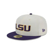 Louisiana State Tigers LSU Cream & Purple 59FIFTY Fitted Hat - New Era - 230110163201