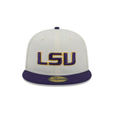 Louisiana State Tigers LSU Cream & Purple 59FIFTY Fitted Hat - New Era - 230110163201