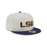 Louisiana State Tigers LSU Cream & Purple 59FIFTY Fitted Hat - New Era - 230110163201