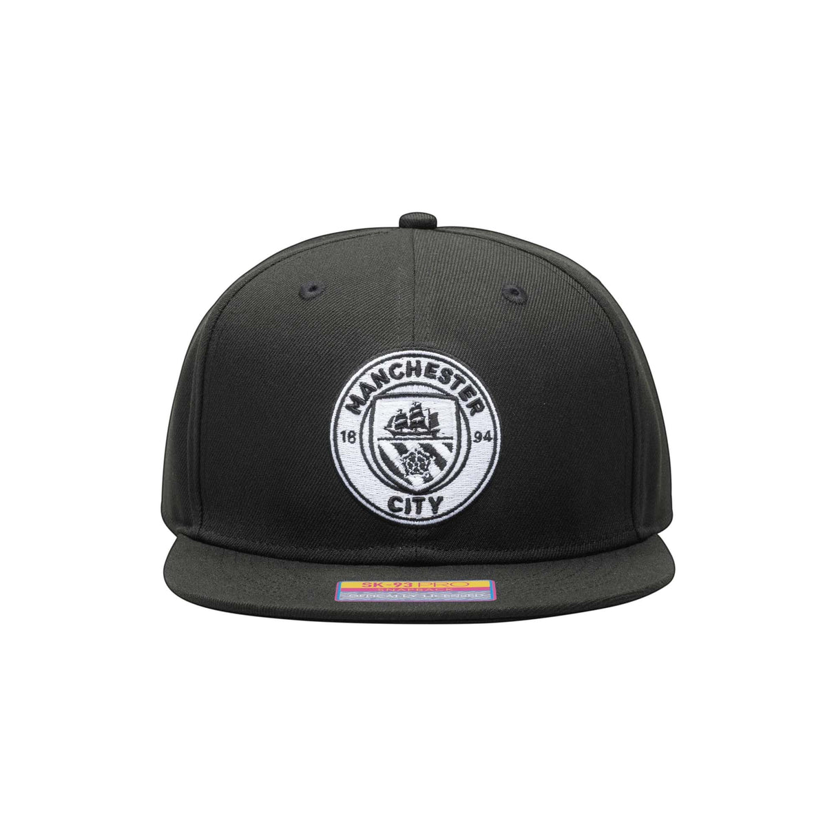 Manchester City Black & White Classic Badge Snap Back - Fan Ink - 