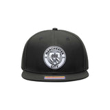 Manchester City Black & White Classic Badge Snap Back - Fan Ink - 