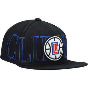Los Angeles Clippers Winner Circle black snapback hat featuring bold lettering and team logo on the front.
