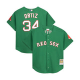 Boston Red Sox David Ortiz Cooperstown Kelly Green Mesh Batting Practice Jersey