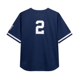 New York Yankees Derek Jeter Cooperstown Navy Mesh Batting Practice Button-Up Jersey