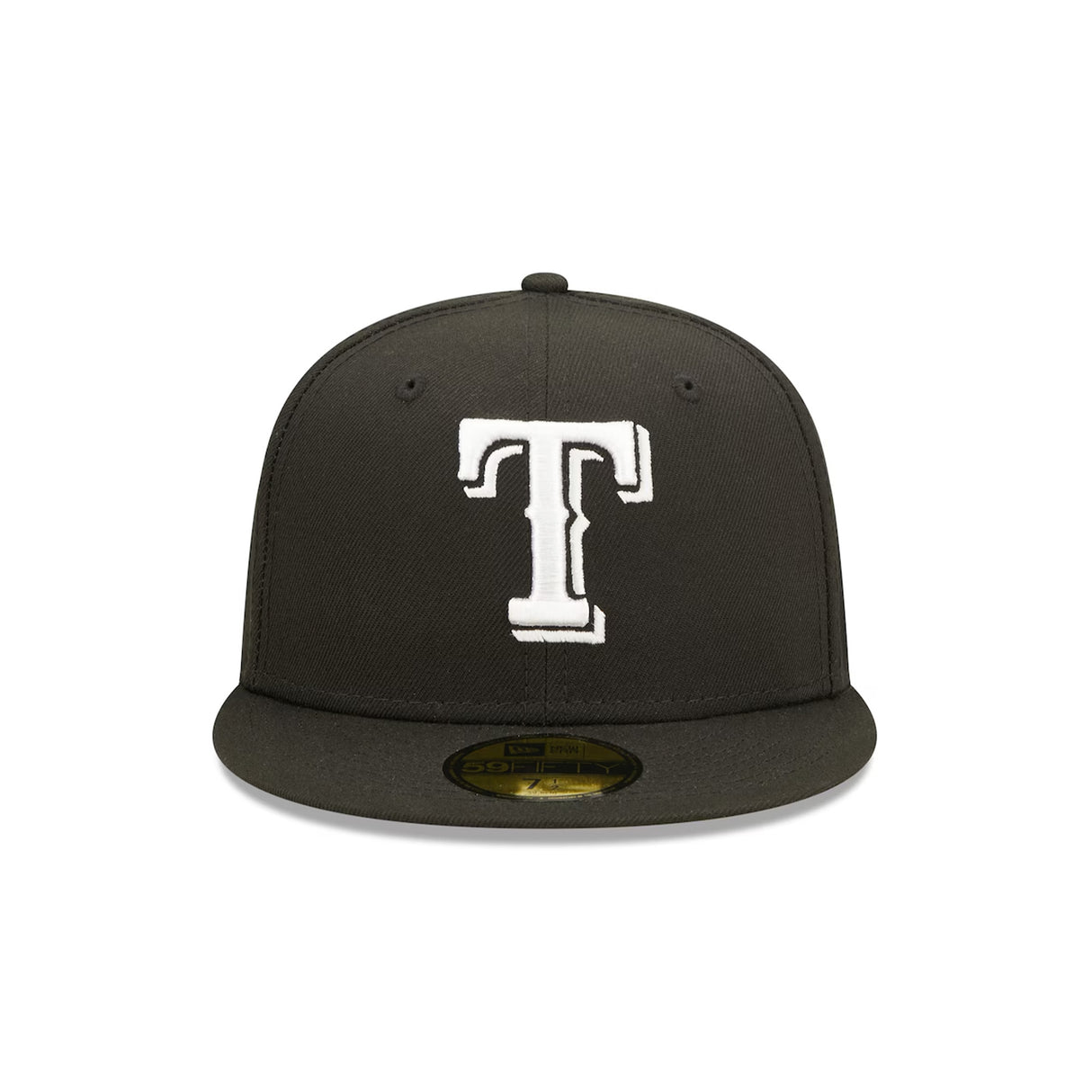 Texas Rangers Black & White Logo 59FIFTY Fitted Hat