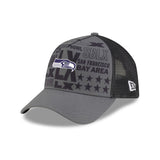Seattle Seahawks Super Bowl LX Charcoal 9FORTY A-Frame Trucker Hat