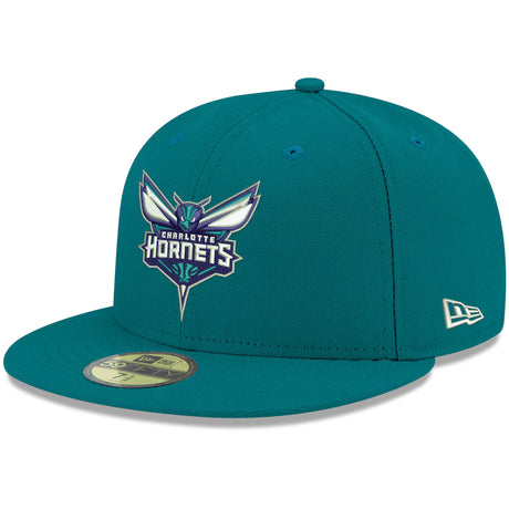 Teal Charlotte Hornets 59FIFTY fitted hat featuring the official team logo on the front. Perfect for fans and collectors.