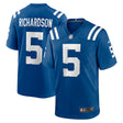 Indianapolis Colts Anthony Richardson Nike royal game jersey featuring player name and number in white.