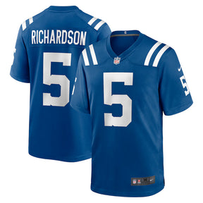 Indianapolis Colts Anthony Richardson Nike royal game jersey featuring player name and number in white.