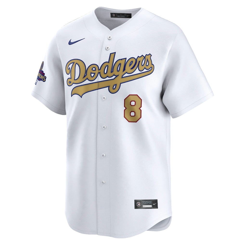 Los Angeles Dodgers Enrique Hernández Nike White 2025 Gold Collection Limited Jersey