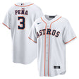 Houston Astros Jeremy Peña white Nike home replica jersey featuring the player's name and number on the back.