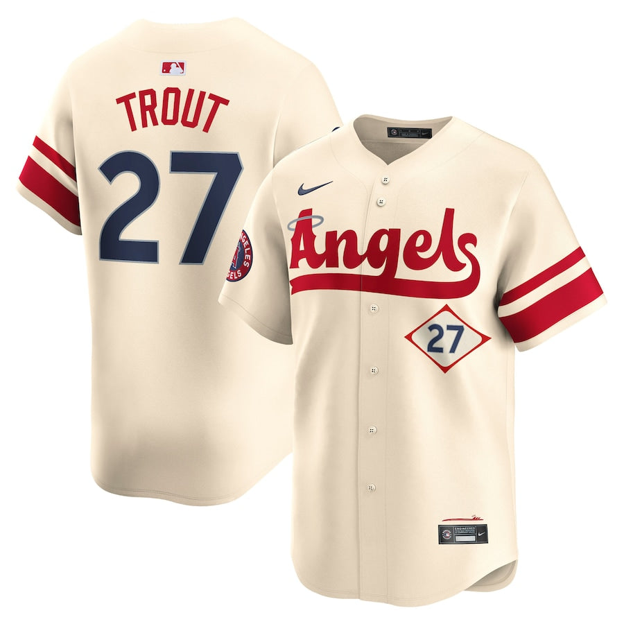 Los Angeles Angels Mike Trout Nike City Connect Natural Limited Jersey