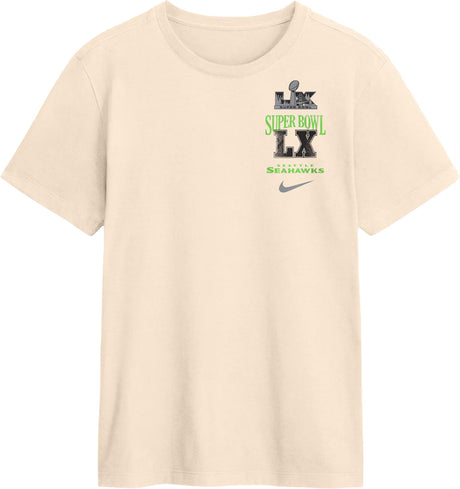 Seattle Seahawks Super Bowl LX Champions Long Ball Natural T-Shirt