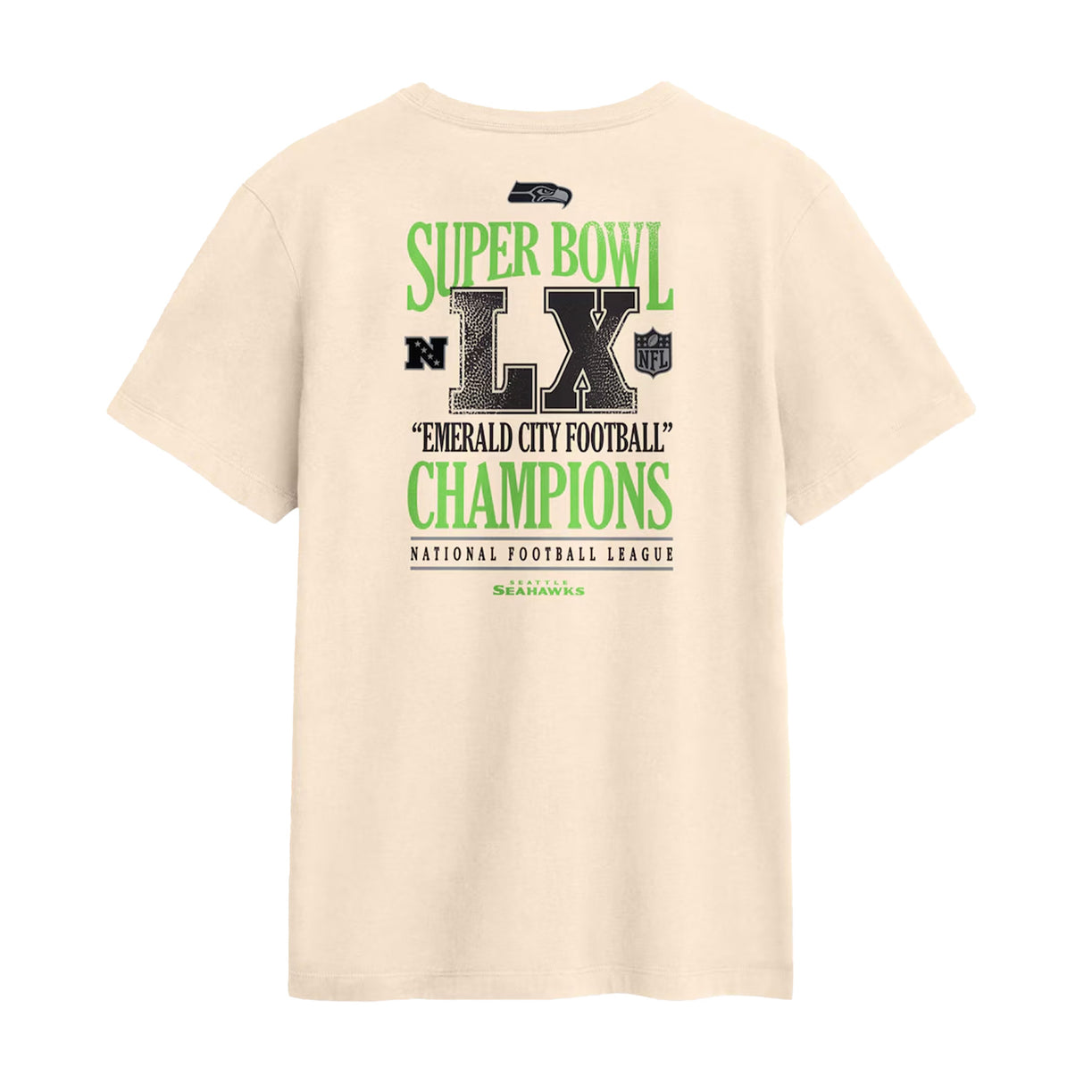 Seattle Seahawks Super Bowl LX Champions Long Ball Natural T-Shirt