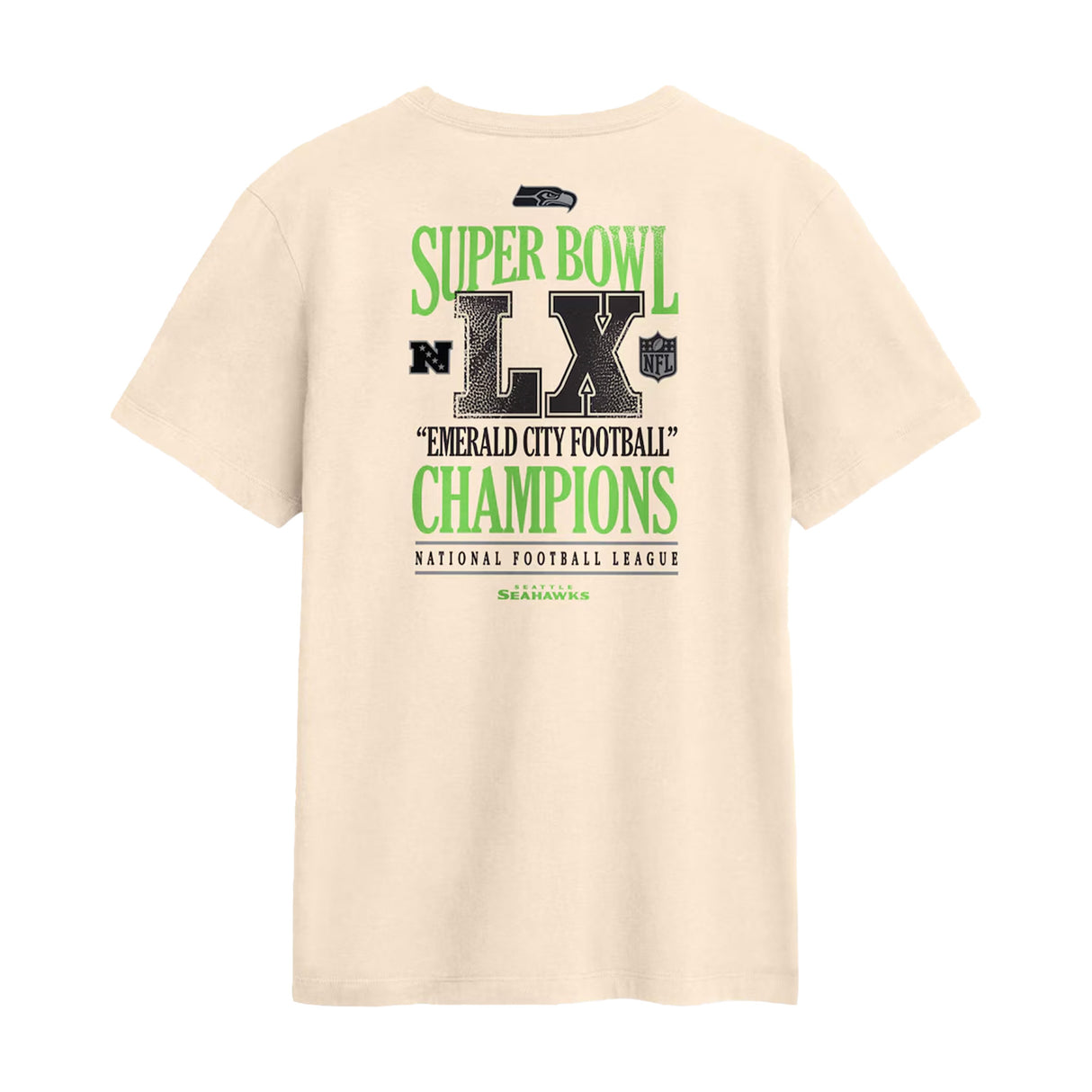 Seattle Seahawks Super Bowl LX Champions Long Ball Natural T-Shirt