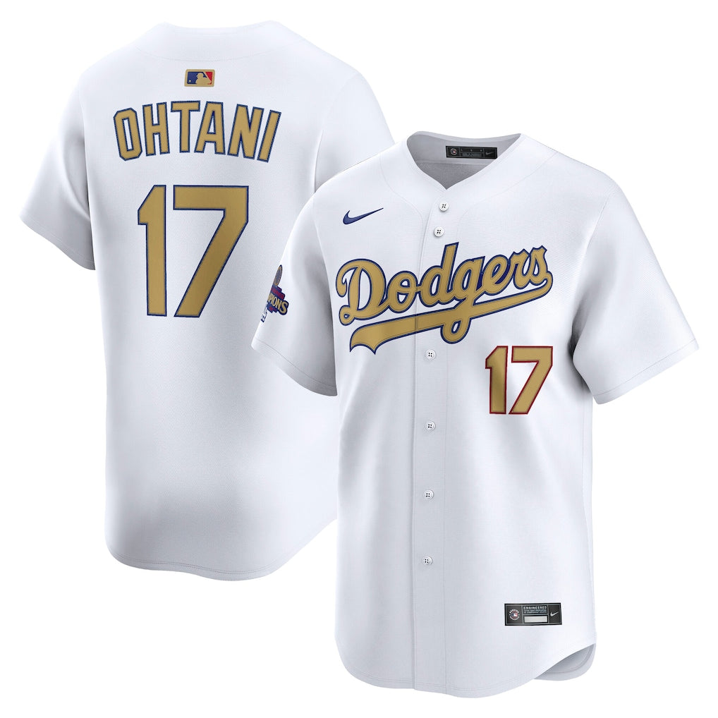 Los Angeles Dodgers YOUTH Shohei Ohtani White 2025 Gold Collection Limited Jersey