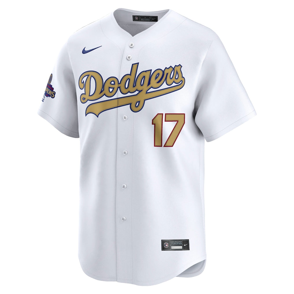 Los Angeles Dodgers YOUTH Shohei Ohtani White 2025 Gold Collection Limited Jersey