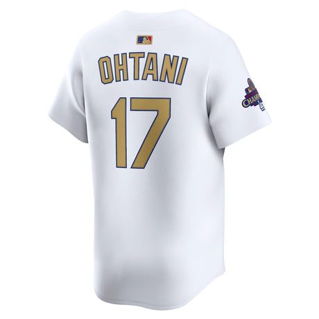 Los Angeles Dodgers Shohei Ohtani White 2025 Gold Collection Limited Jersey
