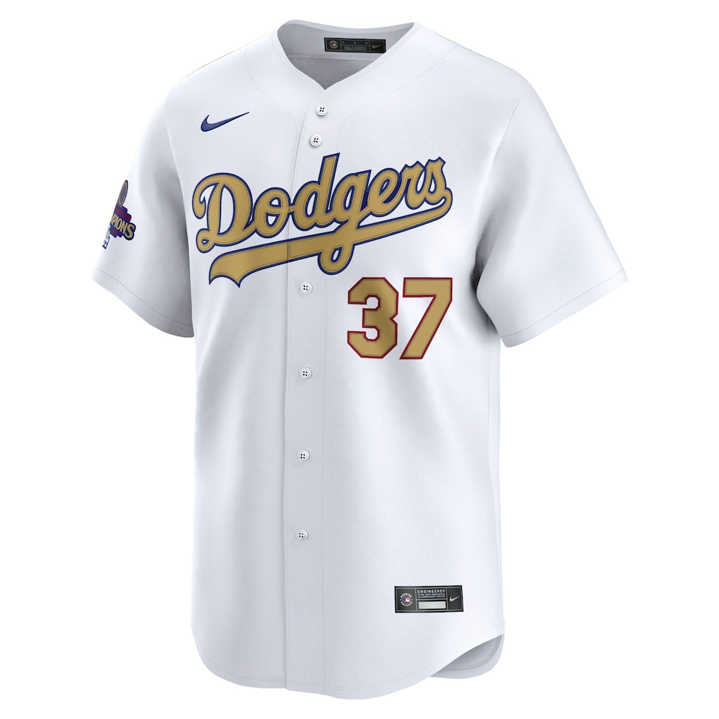 Los Angeles Dodgers Teoscar Hernandez Nike White 2025 Gold Collection Limited Jersey