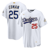 Los Angeles Dodgers Tommy Edman 2026 Gold Collection White Stadium Jersey