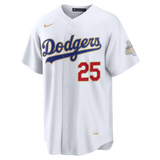 Los Angeles Dodgers Tommy Edman 2026 Gold Collection White Stadium Jersey