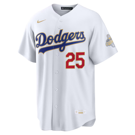 Los Angeles Dodgers Tommy Edman 2026 Gold Collection White Stadium Jersey