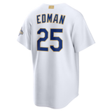 Los Angeles Dodgers Tommy Edman 2026 Gold Collection White Stadium Jersey