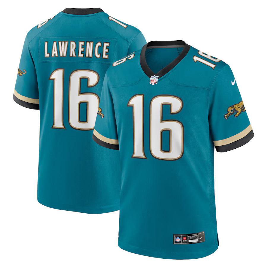 Jacksonville Jaguars Trevor Lawrence Teal Prowler Nike Throwback Player Game Jersey
