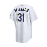 Los Angeles Dodgers Tyler Glasnow 2026 Gold Collection White Stadium Jersey