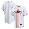Houston Astros white Nike home replica jersey featuring team name and logo, perfect for fans and collectors.